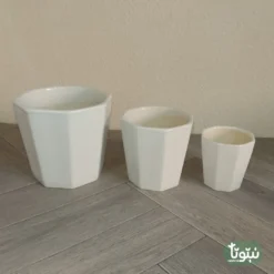 مراكن سيراميك ابيض مضلع 44