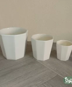 مراكن سيراميك ابيض مضلع 44