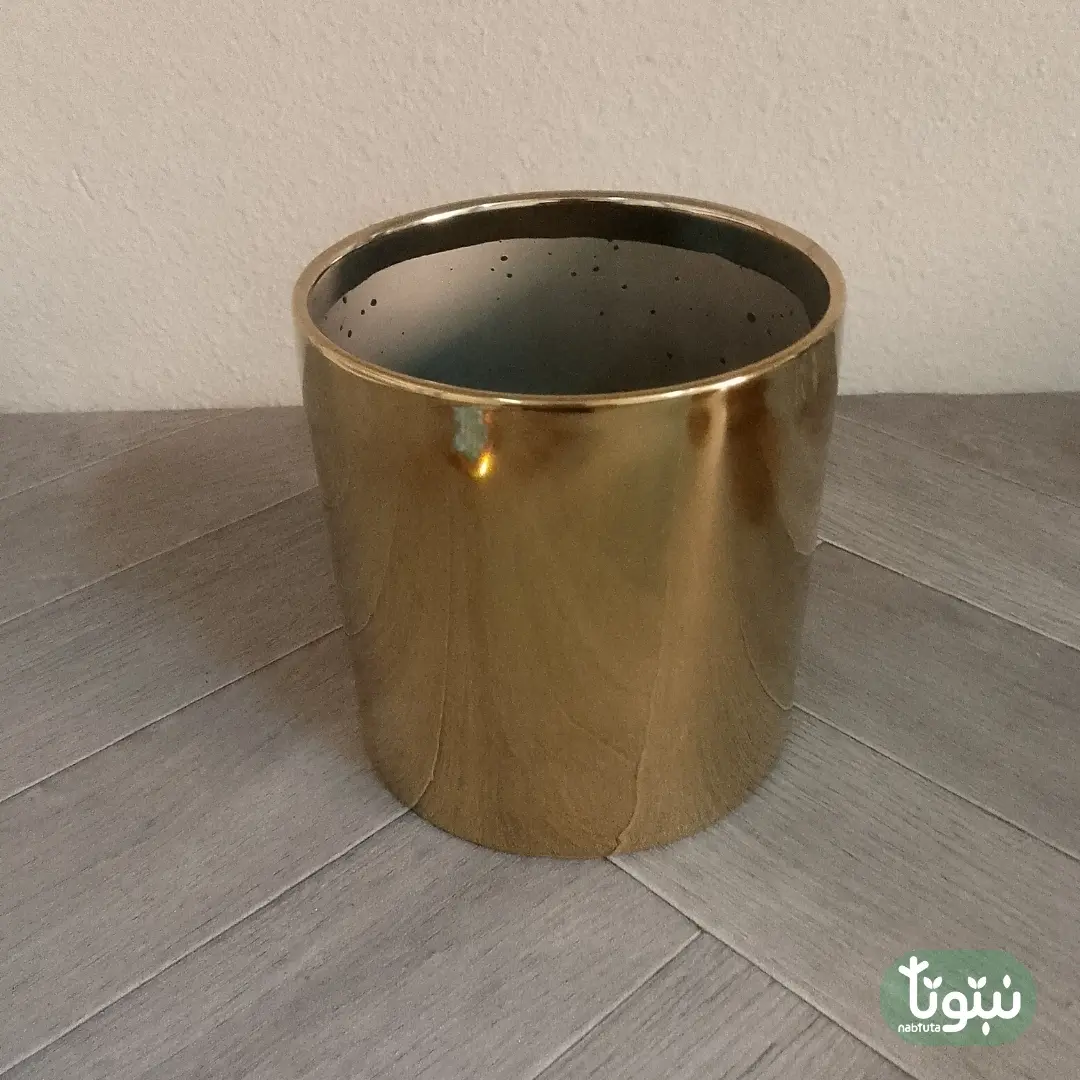مراكن نباتات سيراميك ذهبي ٧