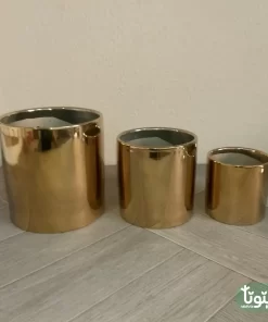 مراكن نباتات سيراميك ذهبي ٨