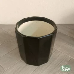 مراكن نباتات سيراميك اسود مضلع (3 مقاسات) 22