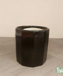 مراكن نباتات سيراميك اسود مضلع (3 مقاسات) 33