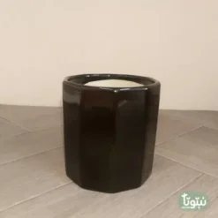 مراكن نباتات سيراميك اسود مضلع (3 مقاسات) 33