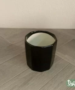 مراكن نباتات سيراميك اسود مضلع (3 مقاسات) 44