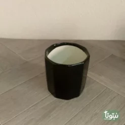 مراكن نباتات سيراميك اسود مضلع (3 مقاسات) 44