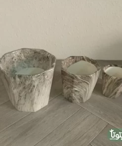 مراكن نباتات سيراميك بيج مضلع (3 مقاسات) ١