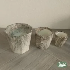 مراكن نباتات سيراميك بيج مضلع (3 مقاسات) ١