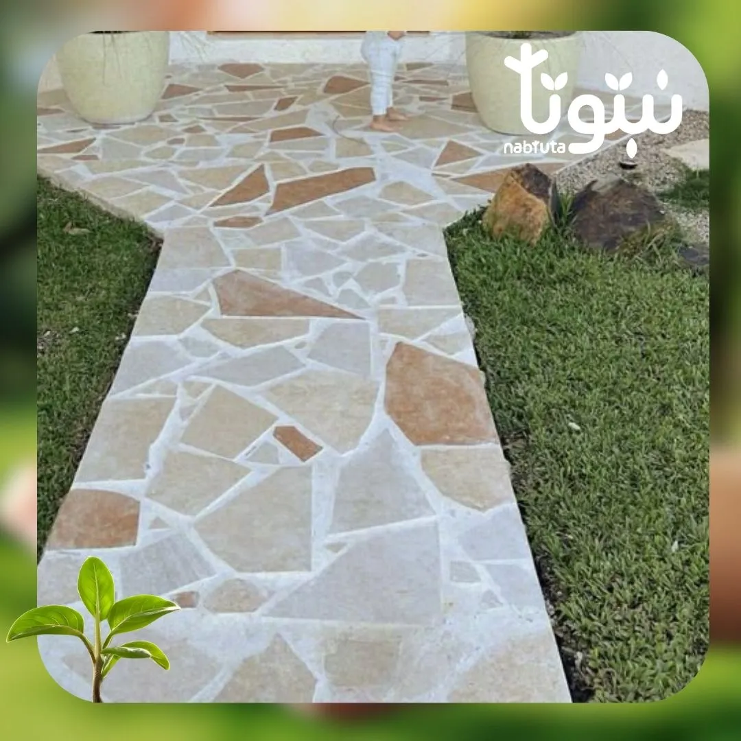 تركيب أرضيات حجر عشوائي للفناء الخارجي - نبتوتا